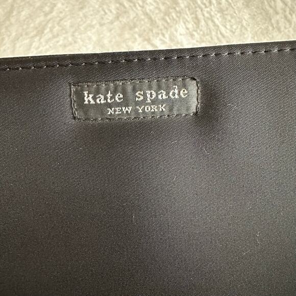 Kate Spade Black Nylon Shoulder Bag Sleek Minimal Y2K Classic Chic Clean Girl - Picture 12 of 16